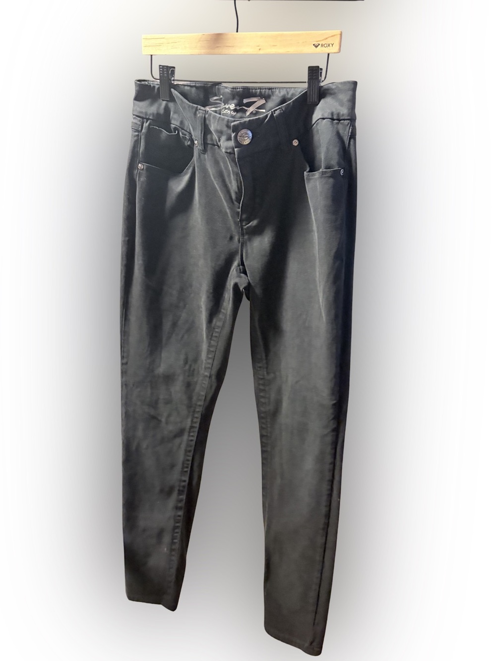 Seven7 Women's MidRise Skinny Tummyless Black Size 8 Jeans